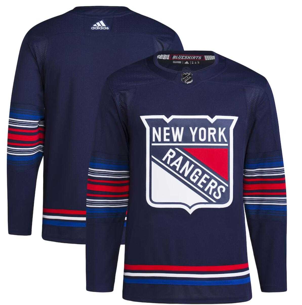 Mens New York Rangers Blank Navy Stitched Jersey Dzhi->->NHL Jersey